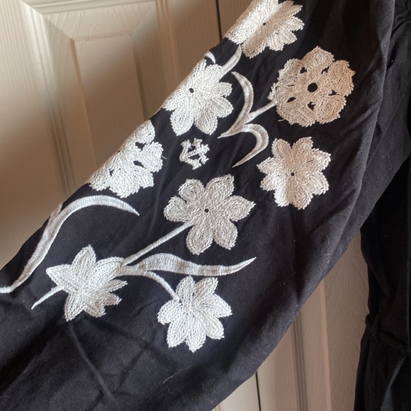 Scotch & Soda NWT Long Sleeve, Button Down Embroidered Cotton Linen Blend Dress - Picture 11 of 17